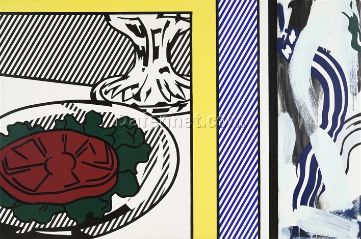 Roy Lichtenstein Inspired Tomato and Abstraction – Pop Art Still Life Oil Painting on Canvas