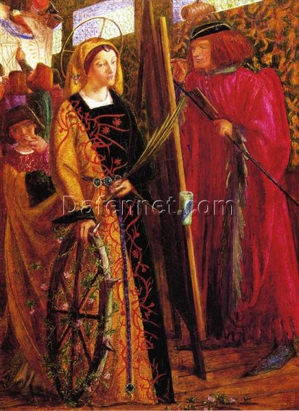 Dante Gabriel Rossetti Saint Catherine – Religious Romanticism Oil Painting for Home Decor