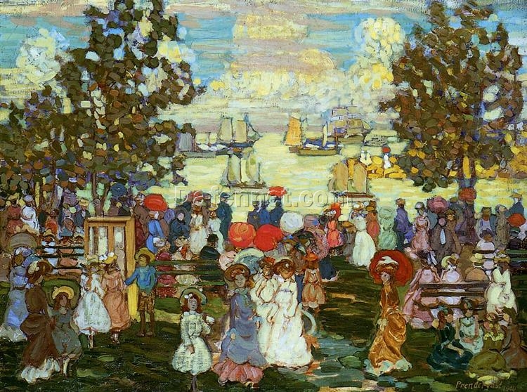 Salem Willows by Maurice Prendergast – Post-Impressionist Landscape Oil Painting (1904)