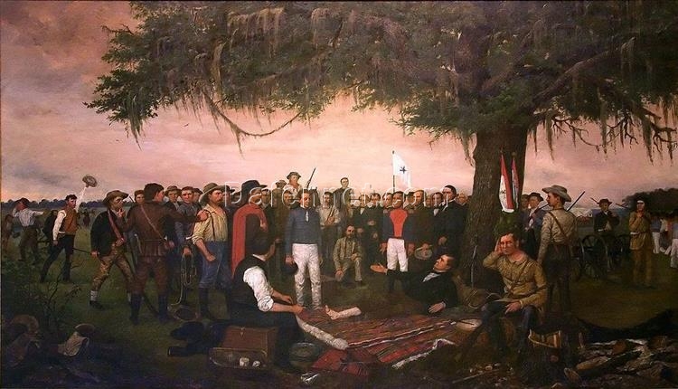 William Henry Huddle’s ‘Surrender of Santa Anna’ – Custom Romantic History Painting on Canvas