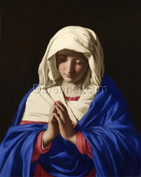 Baroque Masterpiece – The Virgin in Prayer, c.1645 by Sassoferrato, High-Quality Replica