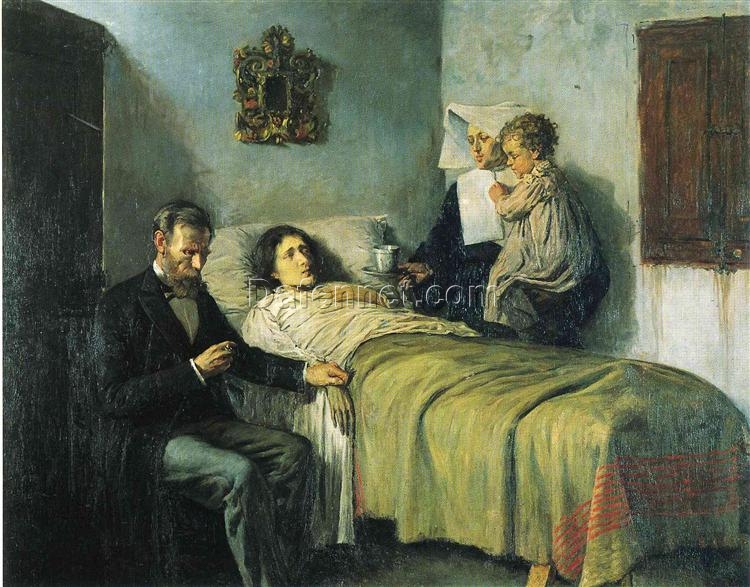 Inspired by Picasso: Science and Charity – 1897 Realism Oil on Canvas Genre Painting