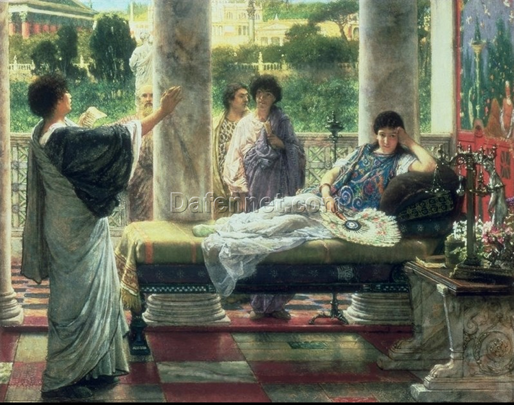 Catullus Reading His Poems at Lesbia’s House – Historical Oil Painting by Sir Lawrence Alma-Tadema