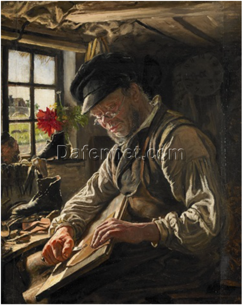 Shoemaker by Peder Severin Kroyer – 1887 Realist Genre Painting Reproduction