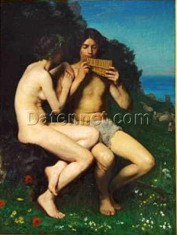 Daphnis and Cloë by Peder Severin Kroyer – 1879 Mythological Oil Painting Reproduction