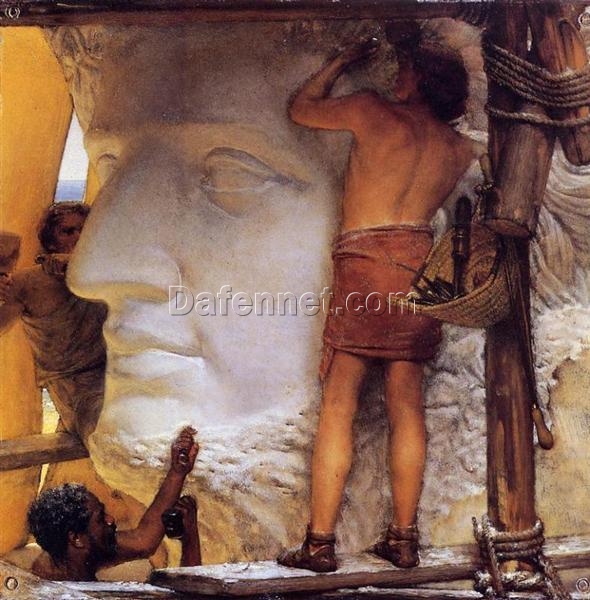 Sculptors in Ancient Rome – Romantic Genre Painting by Sir Lawrence Alma-Tadema (1877)