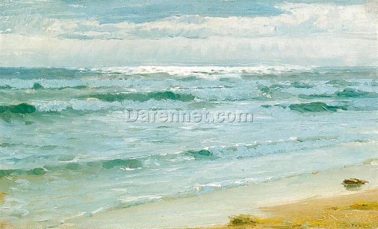 Sea at Skagen by Peder Severin Kroyer – 1882 Impressionist Marina Painting Reproduction