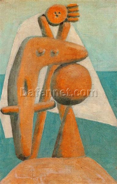 Oil Painting Inspired by Picasso’s Surrealist Period – ‘Seated Bather’ (1930) Nude Art on Canvas