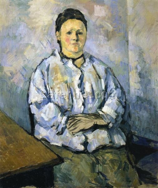 Seated Woman” by Paul Cézanne – 1879, Mature Post-Impressionist Portrait, Oil Painting