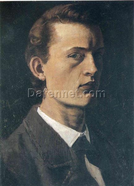 Self-Portrait by Edvard Munch – Early Realism (1881-1882)