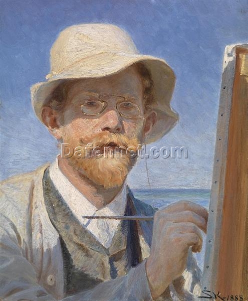 Self-Portrait by Peder Severin Kroyer – 1888 Impressionist Self-Portrait Reproduction