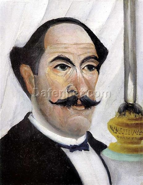 Hand-painted Henri Rousseau Self Portrait – 1900 Naïve Art Self-Portrait Oil Painting | Canvas Reproduction