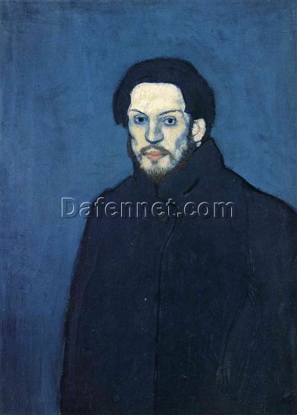 Inspired by Picasso: Self-Portrait (Autoportrait) – Expressionist Oil Painting from Picasso’s Blue Period