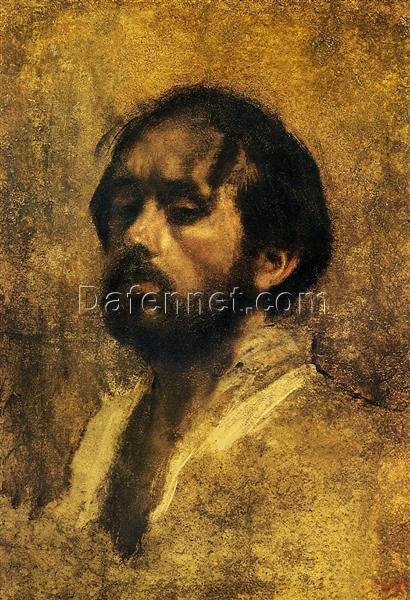 Edgar Degas ‘Self Portrait’ (c.1863) – Unique Oil Painting on Cardboard by the Master of Impressionism