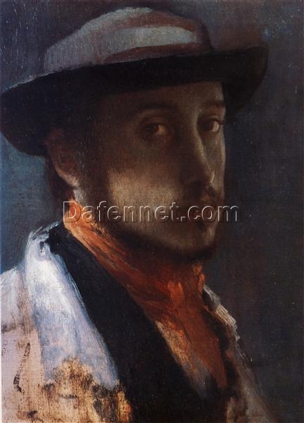 Edgar Degas Self-Portrait in a Soft Hat (1858) – Oil on Canvas Impressionist Artwork