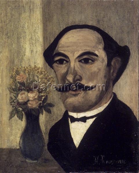 Hand-painted Henri Rousseau Self Portrait – c.1905 Naïve Art Self-Portrait Oil Painting | Canvas Reproduction