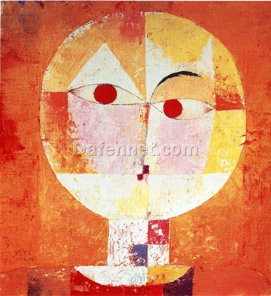 Senecio by Paul Klee – 1922 Cubist Portrait, Bauhaus Oil on Canvas