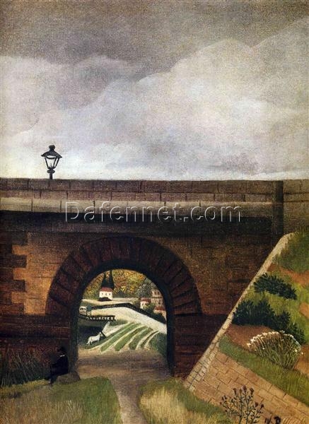 Sevres Bridge by Henri Rousseau – 1895 Naïve Art Oil Painting Replica | Dafen Village Custom Canvas Art