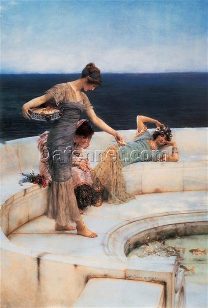 Silver Favourites by Sir Lawrence Alma-Tadema (1903) – Romanticism Oil Painting