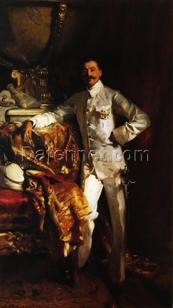 John Singer Sargent ‘Sir Frank Swettenham’ Realism Portrait – Fine Art Reproduction on Canvas