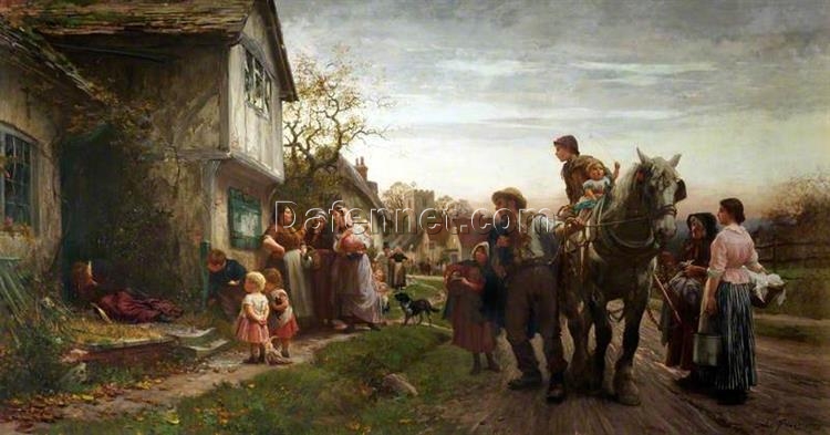 Hand-Painted Luke Fildes ‘The Return of the Penitent’ Oil Painting – Social Realism Genre Art on Canvas from Dafen Village Studio