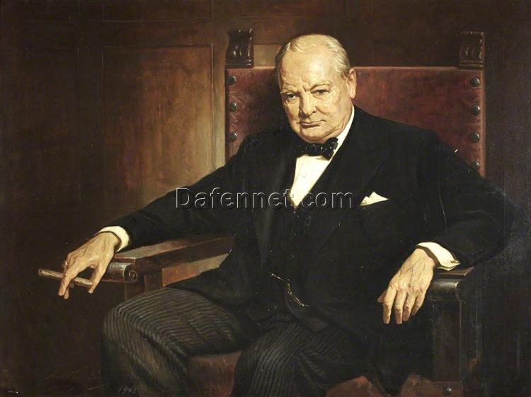 Custom Oil Painting of Sir Winston Churchill by Arthur Pan – Realist Portrait Artwork