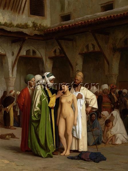 Slave Market (c.1866) by Jean-Léon Gérôme | Orientalist Genre and Nude Painting