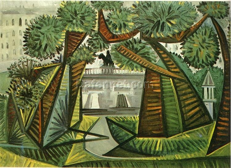 Oil Painting Inspired by Picasso’s Cubism – ‘Square du Vert-Galant’ (1943) Cityscape on Canvas