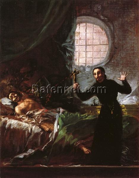 St. Francis Borgia Aiding a Dying Sinner – 1795 by Francisco Goya, Romanticism Religious Oil Painting, Valencia Cathedral