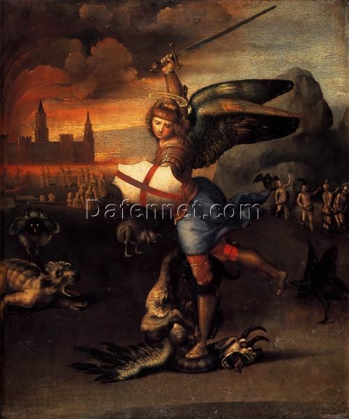 St. Michael” by Raphael | High Renaissance Religious Oil Painting (1503-1505)