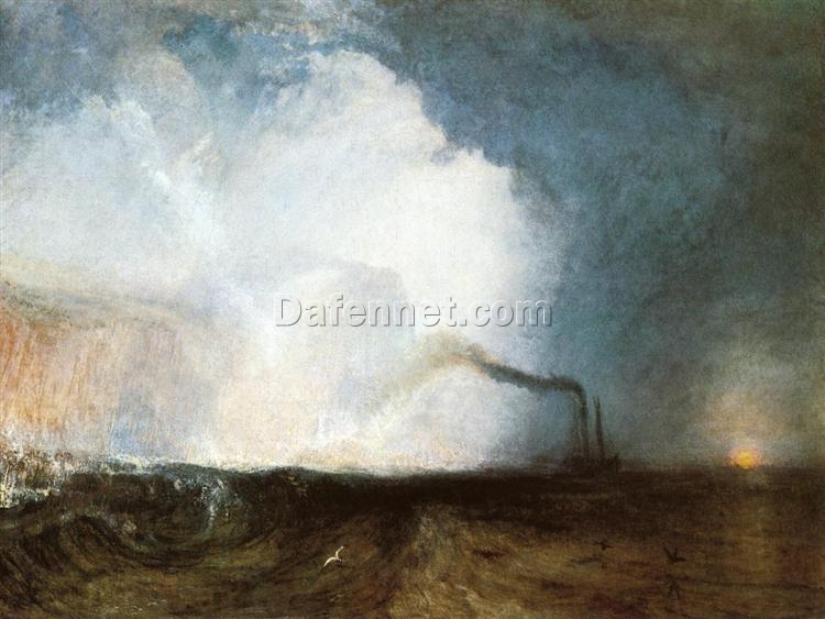 J.M.W. Turner Oil Painting – Staffa, Fingal’s Cave, 1832, Romantic Marina Scene