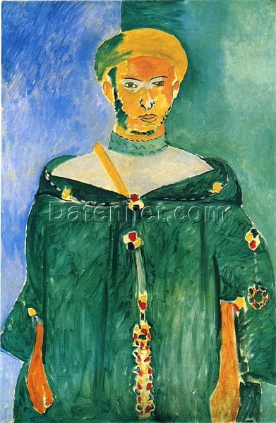 Henri Matisse Inspired Portrait – ‘Standing Moroccan in Green’ (1913) – Hand-Painted Oil on Canvas Reproduction