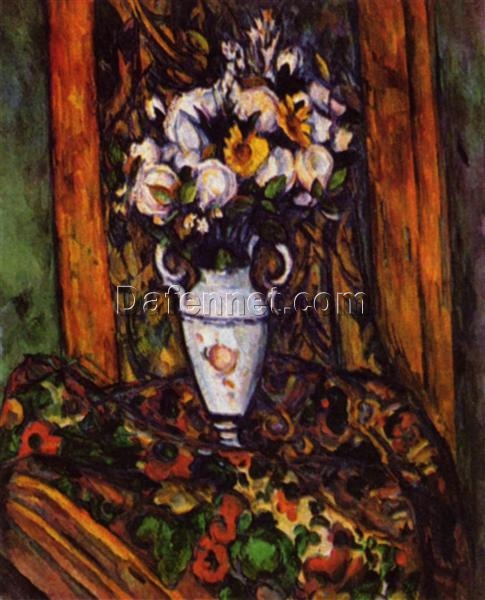 Vase with Flowers” by Paul Cézanne | 1903 Post-Impressionist Still Life | Oil on Canvas