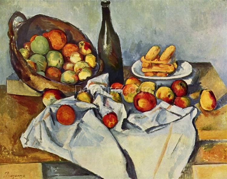 Basket of Apples” by Paul Cézanne – Masterful Post-Impressionist Still Life Painting, 1895