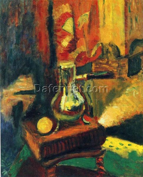 Custom Oil Painting Inspired by Henri Matisse – ‘Still Life with Chocolate Pot’ (1900) – Fauvist Still Life on Canvas