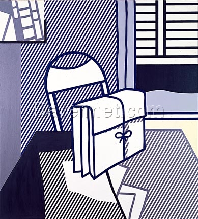 Custom Oil Painting Inspired by Roy Lichtenstein – ‘Still Life with Dossier’ (1976) – Pop Art Still Life Reproduction