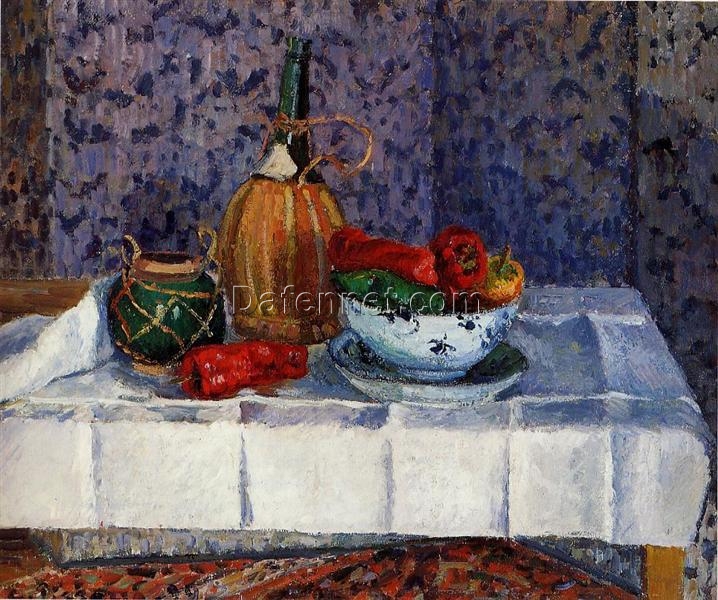 Still Life with Peppers” (1899) – Classic Camille Pissarro Oil Painting, Impressionist Still Life