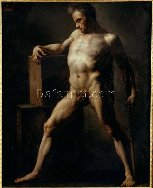 Romanticism Nude: Study of a Man by Théodore Géricault – Oil Painting Reproduction on Canvas