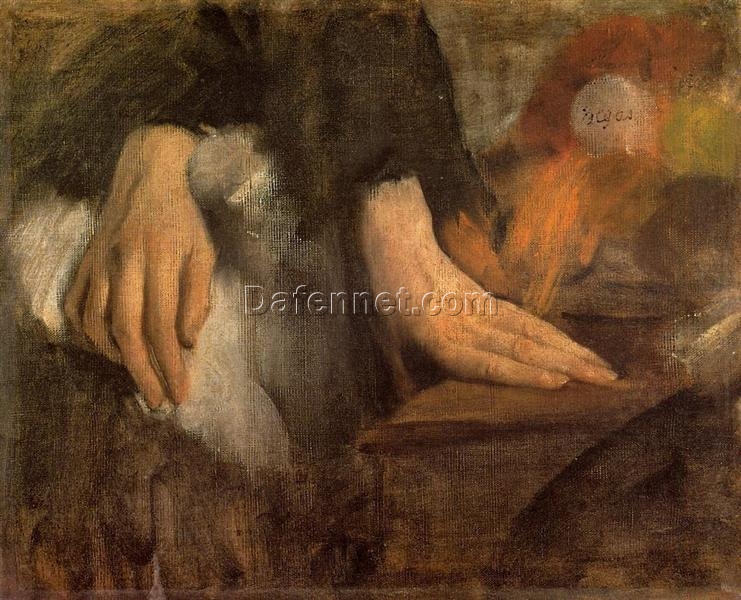 Impressionist Study of Hands by Edgar Degas – 1860 Oil on Canvas Reproduction