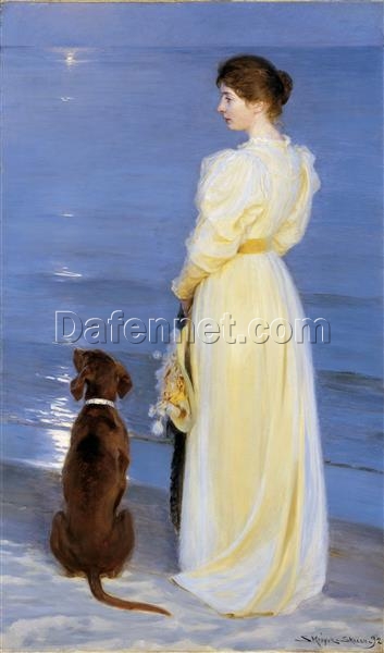 Peder Severin Kroyer – 1892 “Summer Evening at Skagen” | Realist Genre Painting Reproduction