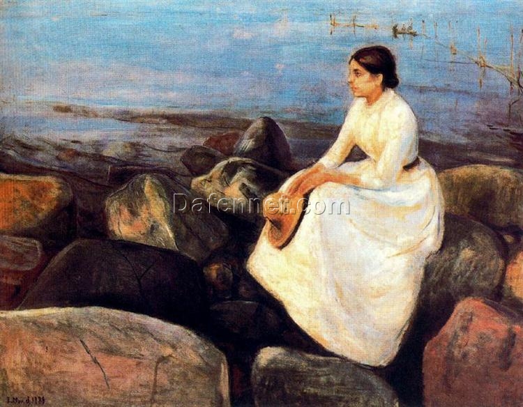 Summer Night by Edvard Munch – Stunning Hand-Painted Expressionist Landscape Art on Canvas