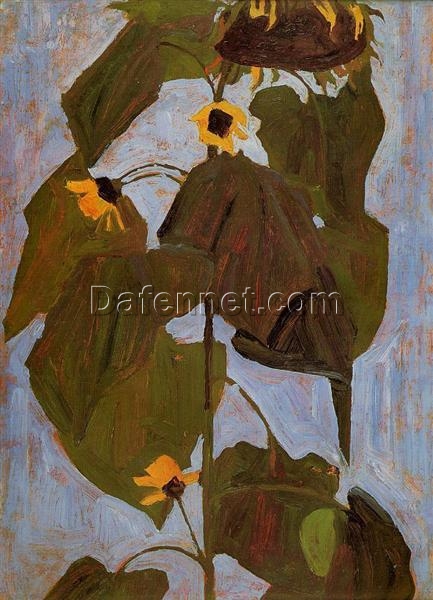 Sunflower” by Egon Schiele – Vibrant Expressionism in Nature