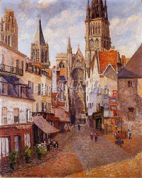 Sunlight, Afternoon, La Rue de l’Epicerie, Rouen” (1898) – Classic Pissarro City Scene in Oil