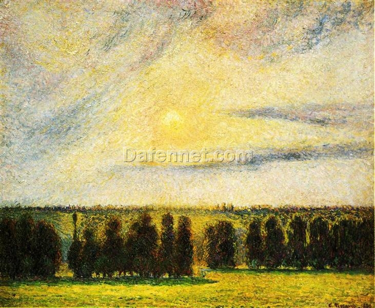 Sunset at Eragny” – Camille Pissarro, 1890, Oil on Canvas