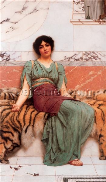 Sweet Dreams by John William Godward | 1901 Neoclassical Oil Portrait Painting