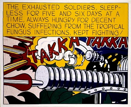 Roy Lichtenstein ‘Takka Takka’ Pop Art Oil Painting – Customizable Canvas Wall Art for Modern Homes