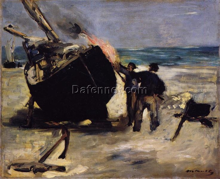 Tarring the Boat – Inspired by Edouard Manet’s 1873 Impressionist Scene