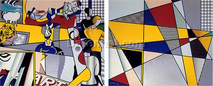 Roy Lichtenstein ‘Tel Aviv Mural’ Pop Art – Customizable Magna & Oil Canvas Painting