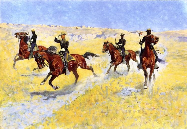 Impressionist Western Art – The Advance by Frederic Remington (1898) | Oil Painting Reproduction