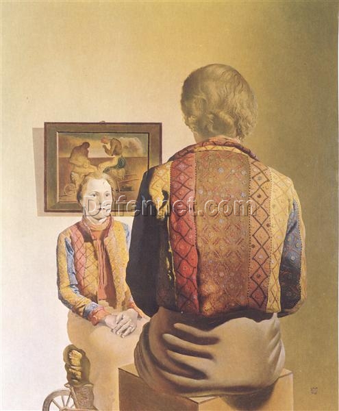 The Angelus of Gala Inspired by Salvador Dali – Surrealist Portrait Oil on Wood (1935)